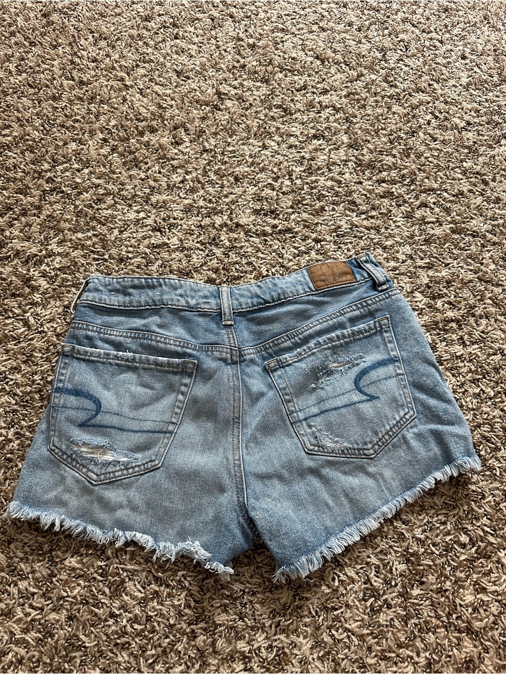 American Eagle Outfitters Light Blue Distressed Denim Shorts - Picture 7 of 7